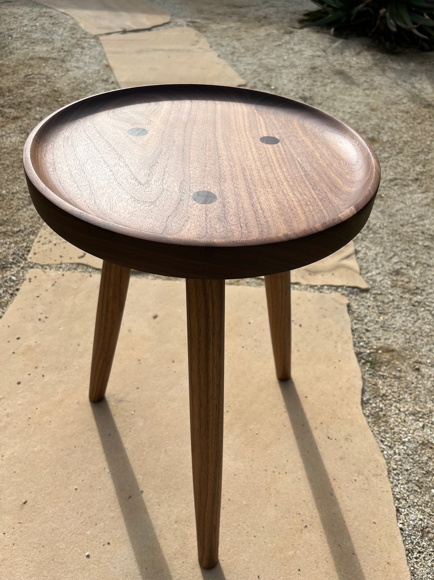 Turned Walnut Side Table