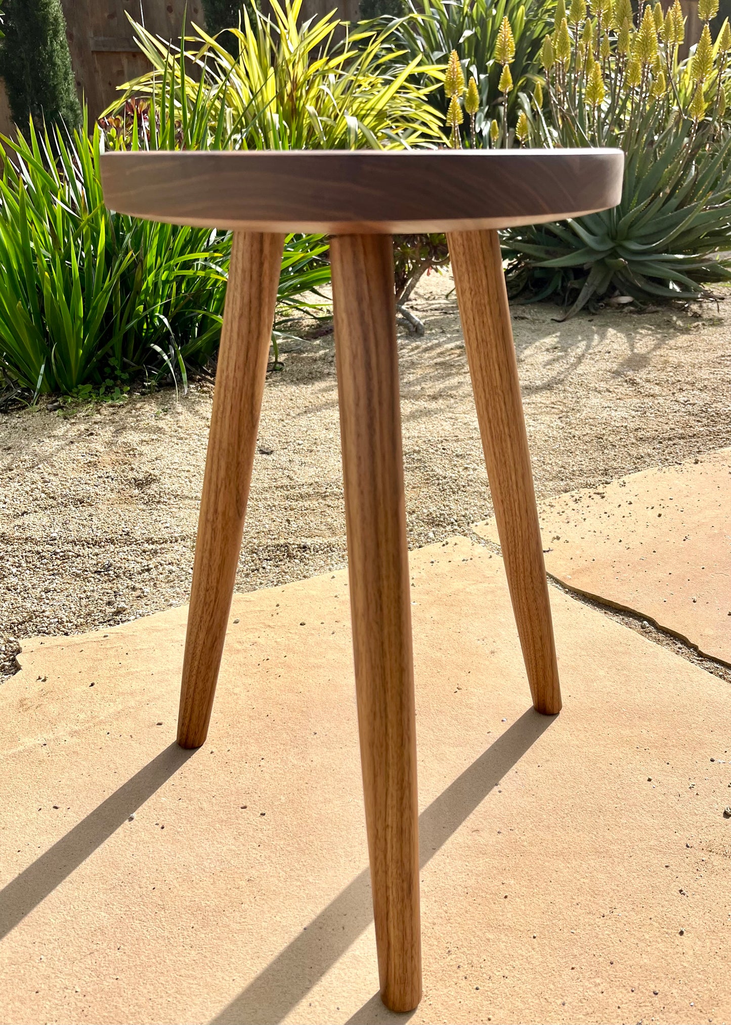 Turned Walnut Side Table