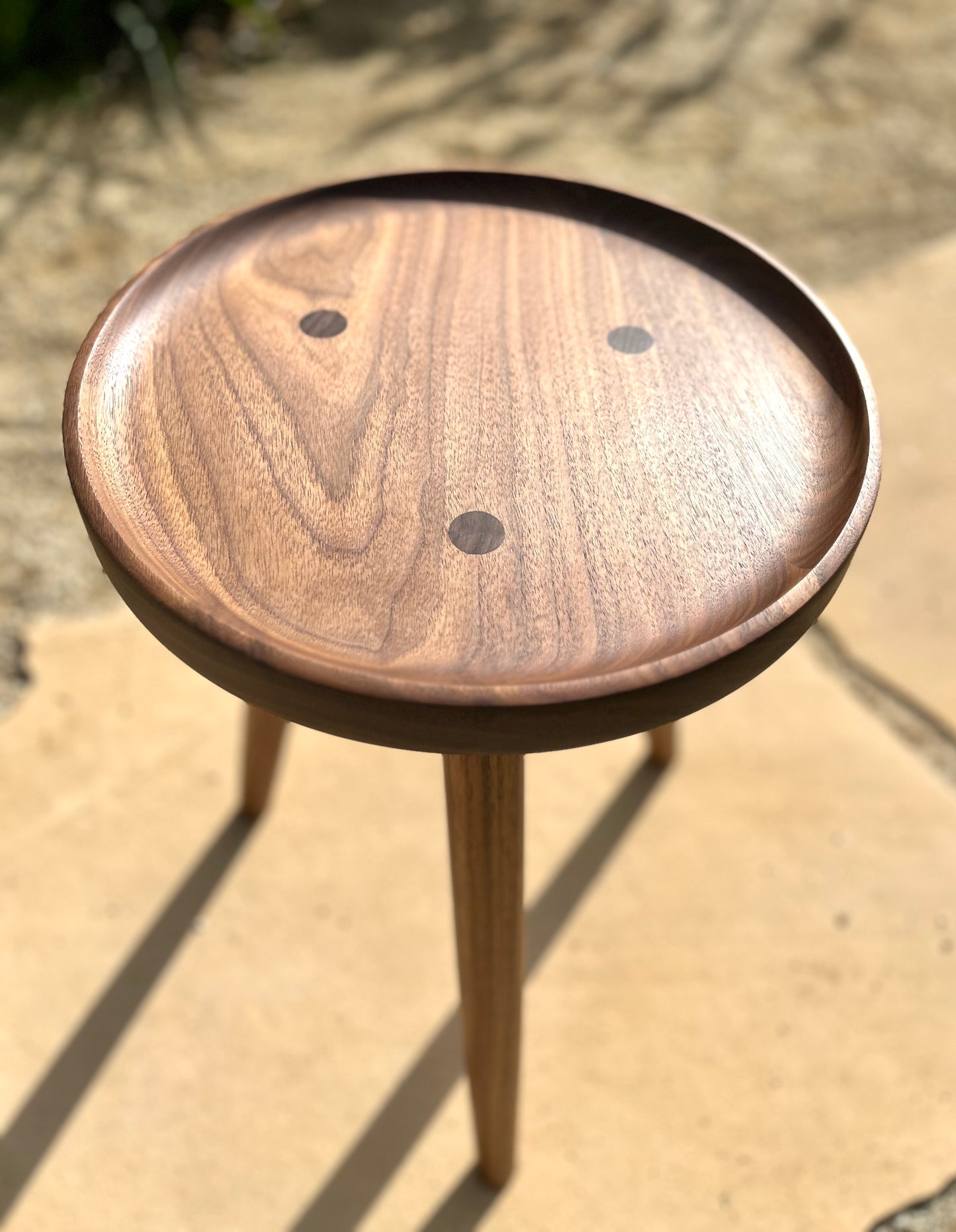 Turned Walnut Side Table