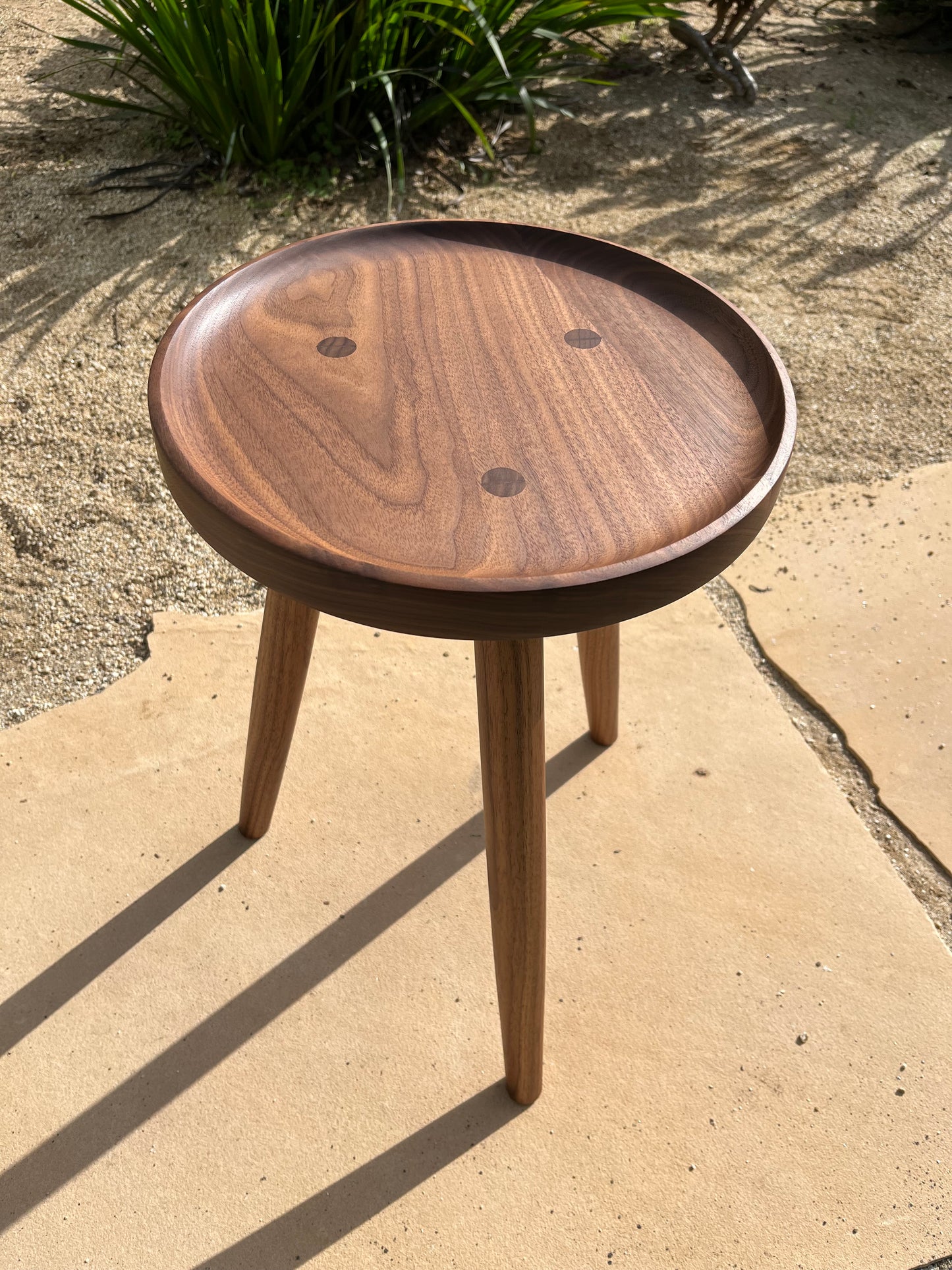 Turned Walnut Side Table