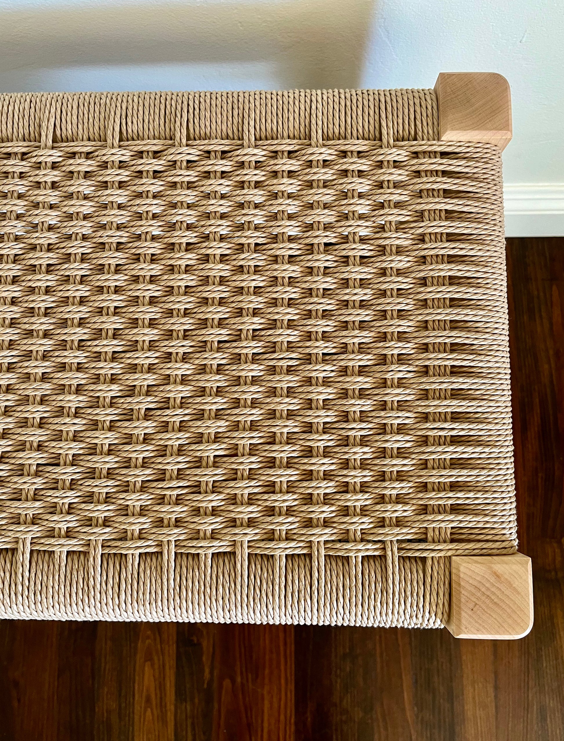 Danish Rope Bench Handmade Hardwood and Danish Cord Bench – R.Behner Woodwork